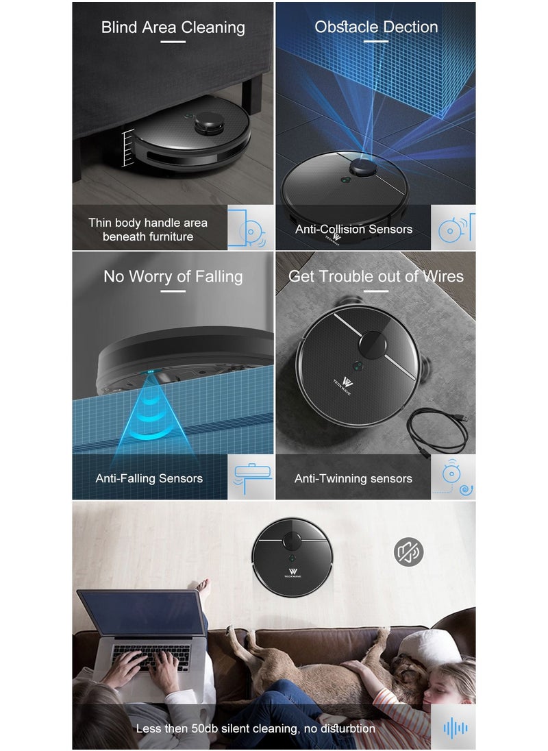 TECKWAVE - TW- R20 Most Intelligent Laser Navigation Robot Vacuum Cleaner and Mop, 4000 Pa Suction Power - Image 1