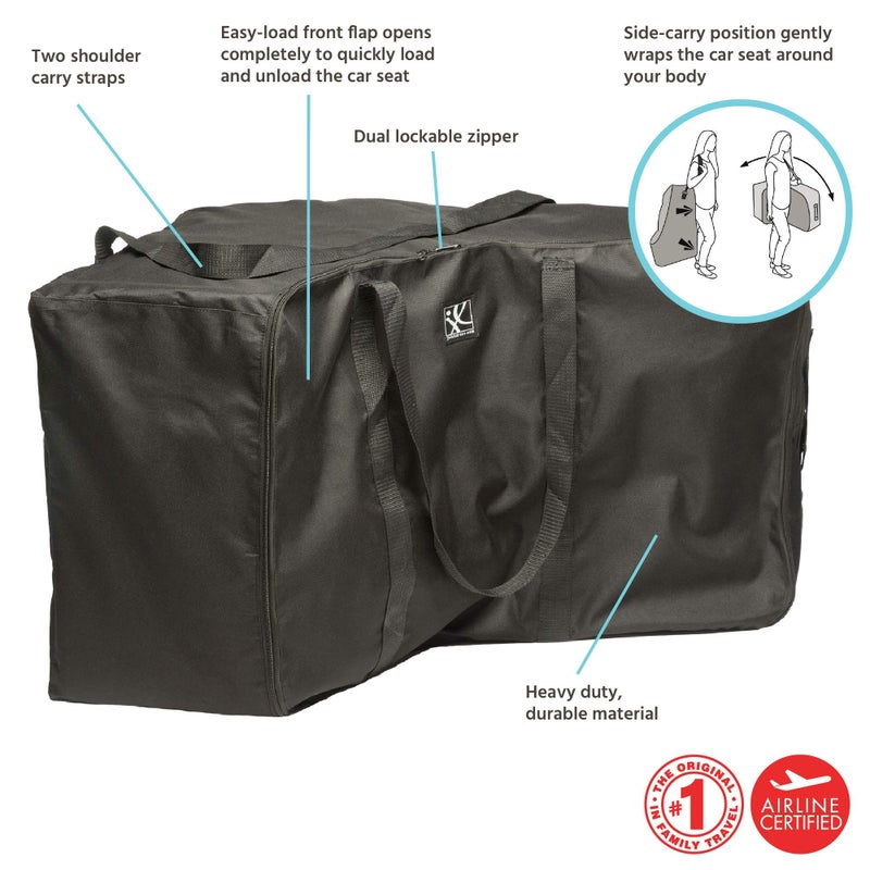 J.L. Childress Universal Side-Carry Car Seat Travel Bag, Black - Image 2
