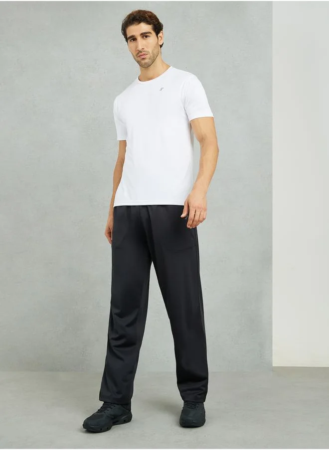 ستايلي Super Soft Relaxed Fit Training Track Pants with Contrast Elastic Waistband