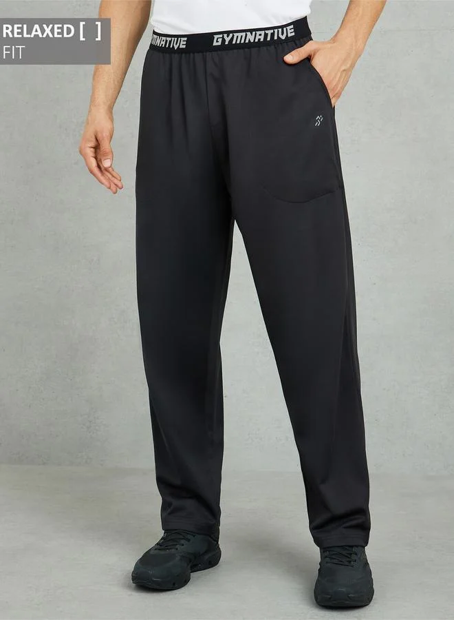 Styli Active Super Soft Relaxed Fit Training Track Pants with Contrast Elastic Waistband