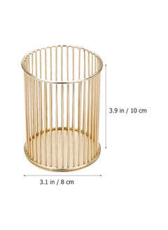 Generic Tofico Multi-Functional Pen Holder, Hollow Gold Pen Holder, Desk Accessories for Home Office School Makeup Brushes-multicolor  - Image 2