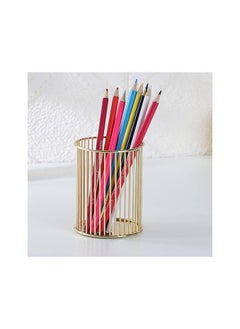 Generic Tofico Multi-Functional Pen Holder, Hollow Gold Pen Holder, Desk Accessories for Home Office School Makeup Brushes-multicolor  - Image 4