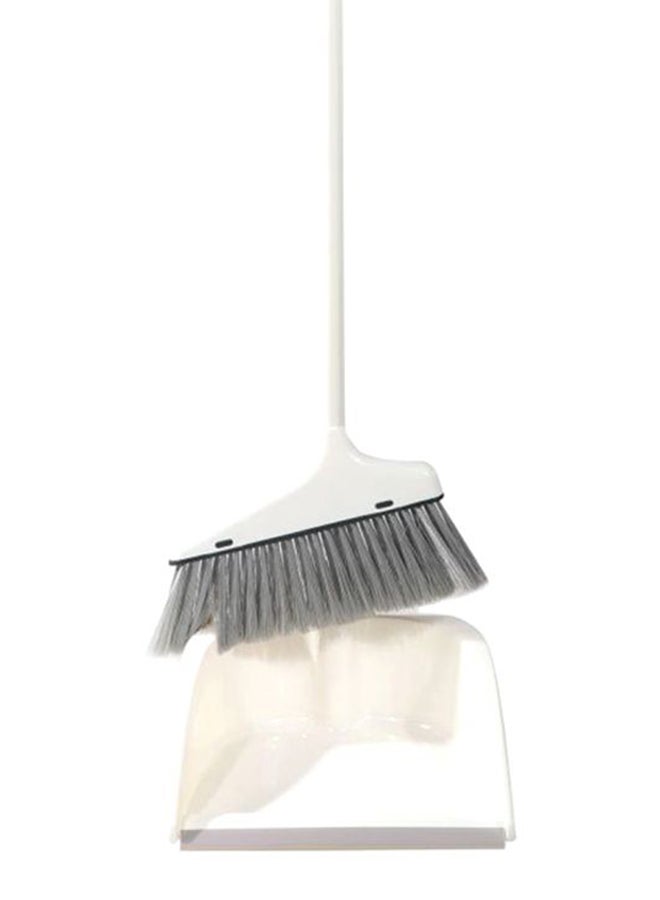 DELCASA Dust Pan With Long Brush White/Grey - Image 2