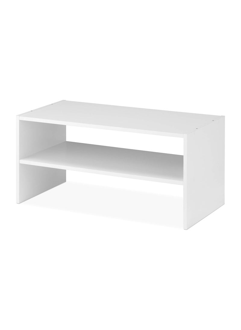 Whitmor Whitmor Wood Stackable 2Shelf Shoe Rack White 24 inches 
