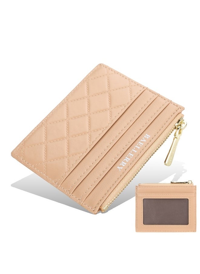 baellerry Women's Diamond Check Candy Colored Purse Driver's License Cover Mini Multi-card Holder Card Cover  - Image 1