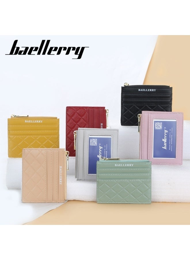 baellerry Women's Diamond Check Candy Colored Purse Driver's License Cover Mini Multi-card Holder Card Cover  - Image 4