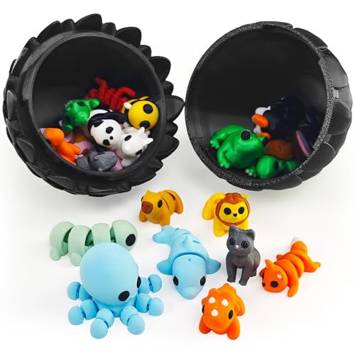 NEXT STOP M 24 pcs Animal Figurines with Dragon Egg 3D Printed Animal Figurines Set with Dragon Egg Articulated Party Favors Gifts for Boys Girls Toddlers Office Desk Pets Classroom Rewards - Image 5