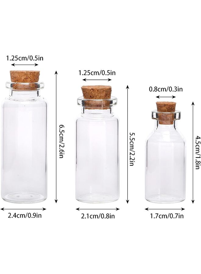 44pcs Mini Glass Bottles with Cork Stoppers, 20ml Capacity, 50 Eye Screws, 30m Twine, Funnels, Perfect for Wedding Favors, Miniature Art, Storage Accessories - Image 2