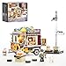 FUNWHOLE Chili Dog Trailer Lighting Building Bricks Set Street Fusion City Town Hot Food Truck with LED Light Display Kit 515 Pcs for Adults Teens Street Cultrue Lovers - Image 3