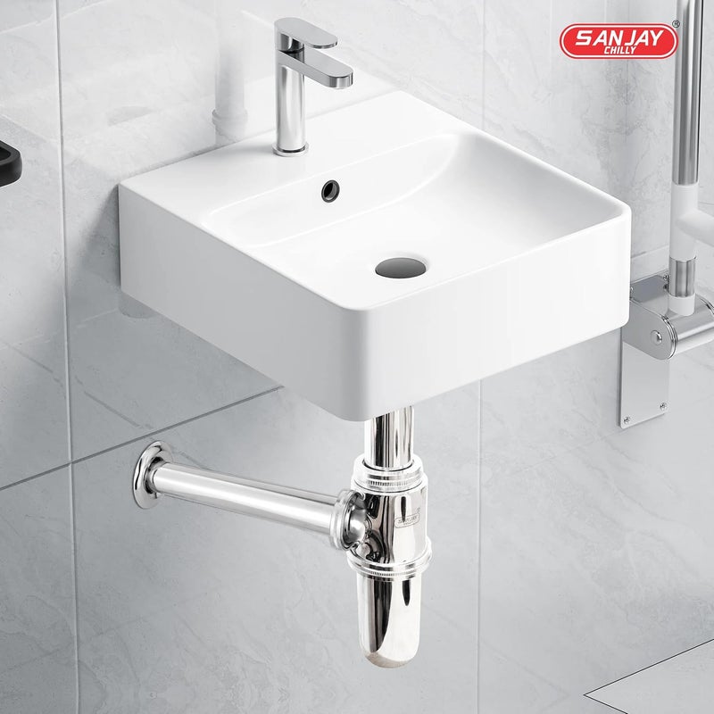 SANJAY CHILLY Bottle Trap Stainless Steel WASHBASIN Wall Flange Hight Adjustable Waste Outlet Pipe 12 INCHES (Suitable for 7 & 12 INCHES Pipe) Chrome Finished Body with Modern Design Sinks - Image 2