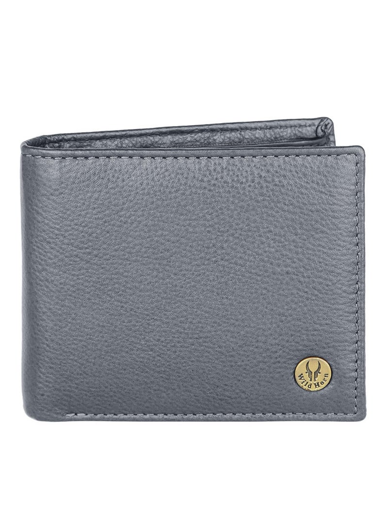 WildHorn Rfid Protected Leather Wallet For Men, Grey - Image 1