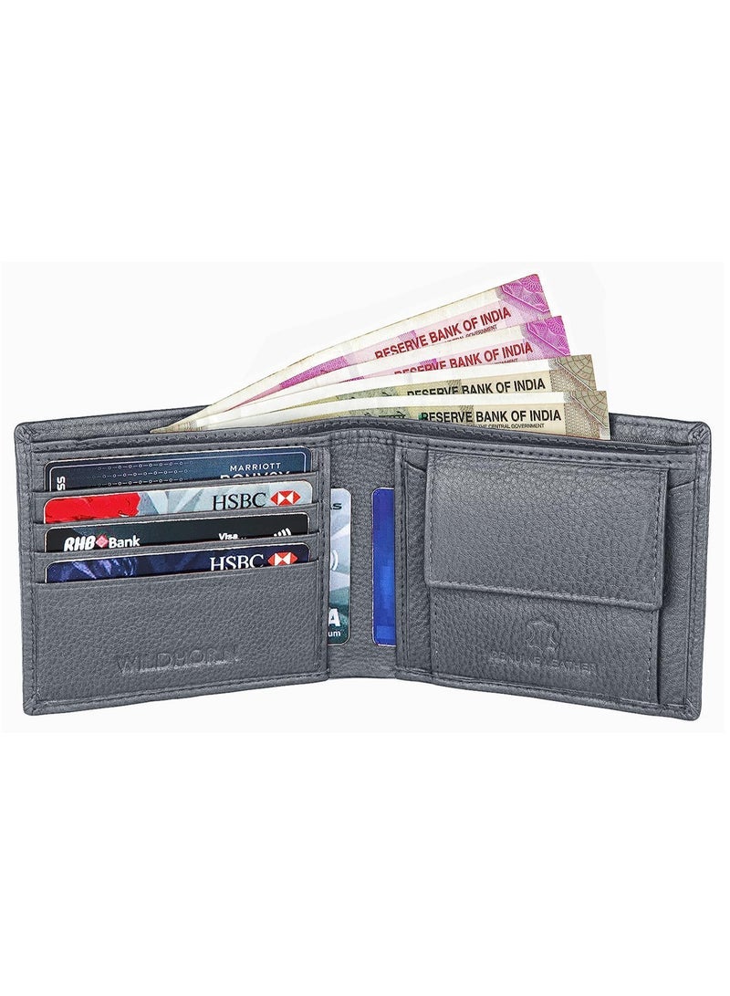 WildHorn Rfid Protected Leather Wallet For Men, Grey - Image 4