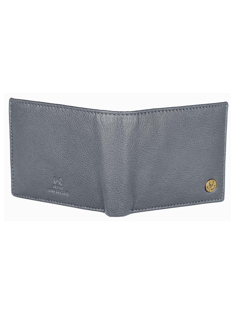 WildHorn Rfid Protected Leather Wallet For Men, Grey - Image 3