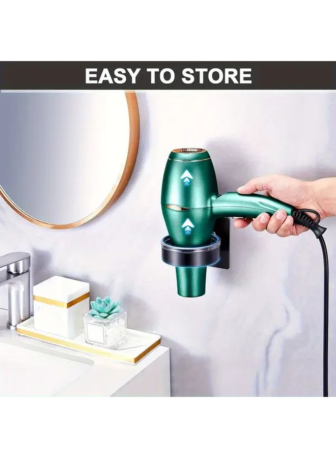 Black Heavy Duty Hair Dryer Holder Wall Mounted No Drill Suction Cup - Image 4