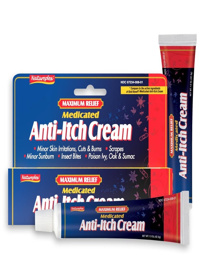 Natureplex Maximum Relief Medicated Anti-Itch Cream 1.5oz (2 Pack) - Fast Relief for Rashes, Bites, Sunburn, Cuts, Burns, Poison Ivy & More - Cooling Menthol & Pramoxine - Made in USA - Image 2