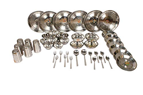 Royal sapphire Stainless Steel Royal Dinner Set ( 53 Pieces, Silver)