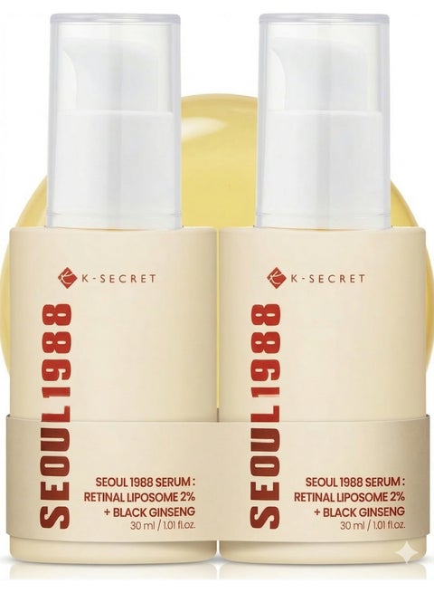 KSECRET SEOUL 1988 Serum : Retinal Liposome 2% + Black Ginseng 30ml | Pack of two.