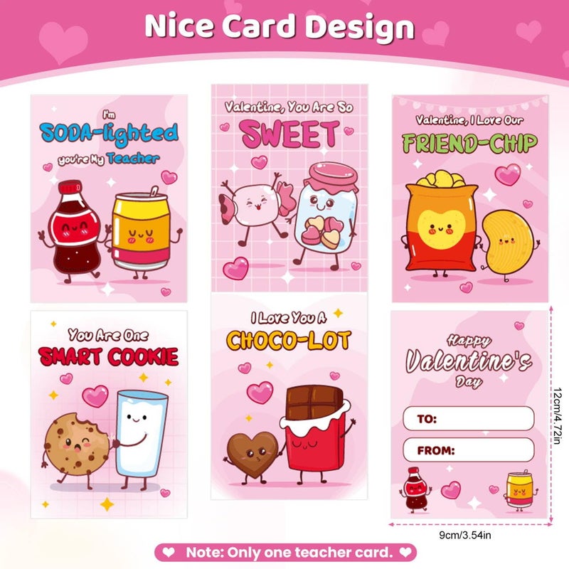 Gloween Valentines Day Boxes and Cards for Kids Classroom School Exchange, Great Valentines Gifts Party Favors for Boys Girls (1 DIY Vending Box, 32 Valentine Cards, 1 Teacher Card) - Image 2