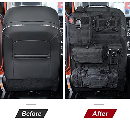 FURYENGRAVER Universal Tactical Vehicle Back Seat Organizer with 5 Molle Pouch Molle Pouches Truck Seat Organizer Tactical Gear for Car Truck Ford Jeep Vehicle - Image 2