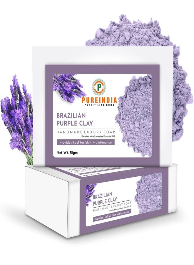 Pureindia "Brazilian Purple Clay Soap - Natural Detoxifier" 100gm Pack Of-2, Nnatural Clay soap. - Image 1