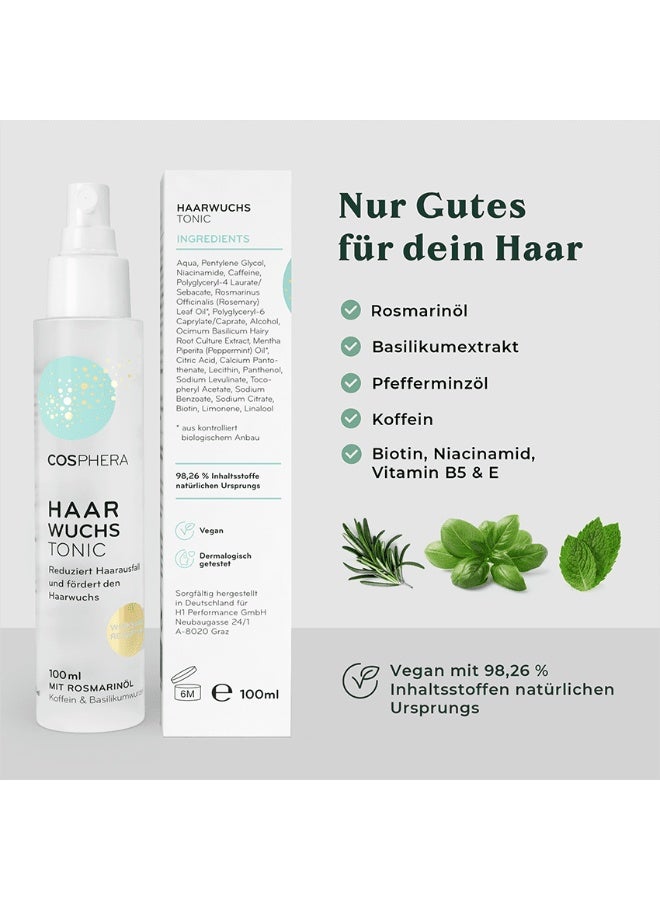 كوسفيرا تونك نمو الشعر بزيت إكليل الجبل، 100 مل، صُنع في ألمانيا – لتحفيز نمو الشعر، تقوية بصيلات الشعر، وتقليل تساقط الشعر - Image 3