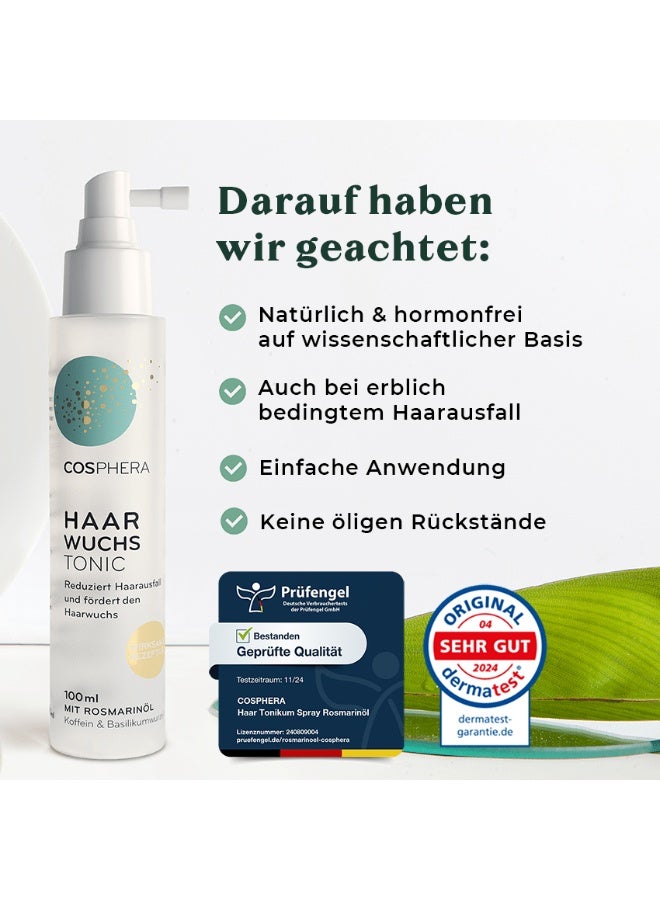 كوسفيرا تونك نمو الشعر بزيت إكليل الجبل، 100 مل، صُنع في ألمانيا – لتحفيز نمو الشعر، تقوية بصيلات الشعر، وتقليل تساقط الشعر - Image 5
