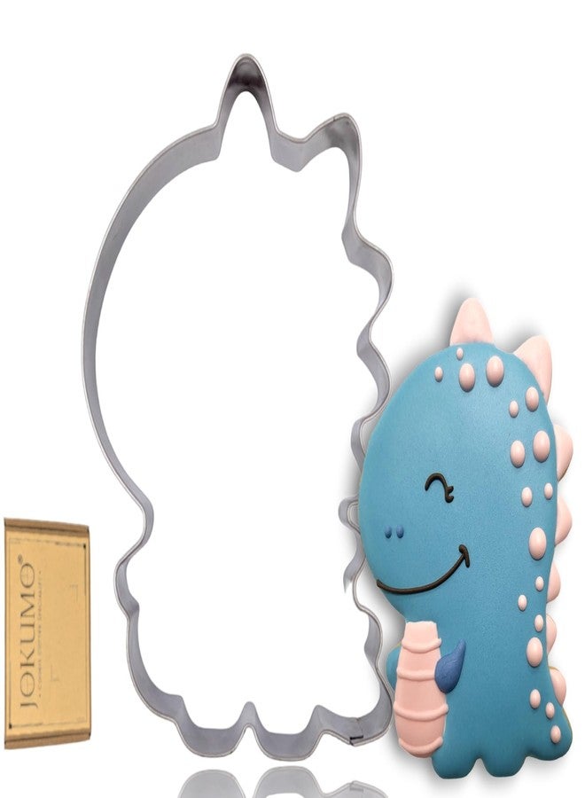 JOKUMO Cute Kid Dinosaur Cookie Cutter 4” Large Kid Dino Cookie Cutter Mold - 18/0 Stainless Steel - Image 1