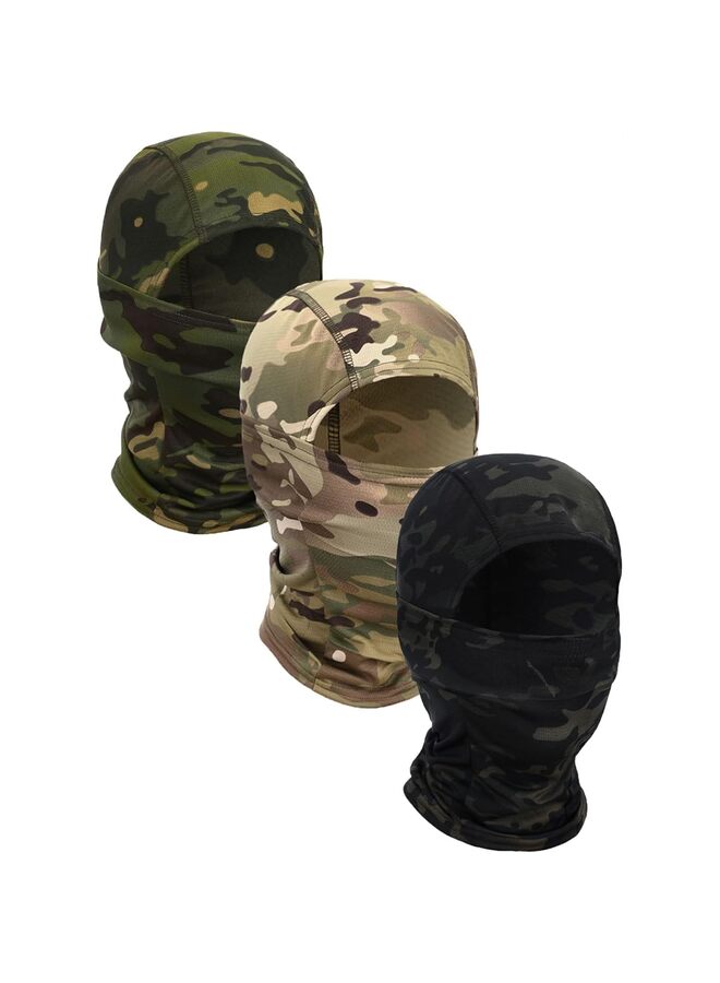 3 قطع، قناع وجه عسكري مموه باندانا بالاكلافا غطاء رأس للرجال والنساء تكتيكي تدريب ركوب الدراجات التزلج مقاوم للرياح الصيد - Image 1