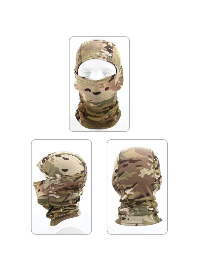 3 قطع، قناع وجه عسكري مموه باندانا بالاكلافا غطاء رأس للرجال والنساء تكتيكي تدريب ركوب الدراجات التزلج مقاوم للرياح الصيد - Image 3