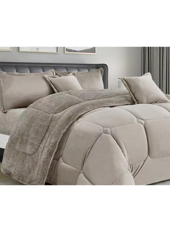 مينج لي مفرش سرير شتوي نفر واحد 4 قطع وجهين وجه مخمل وجه فرو مقاس 170x220 سم - Image 2