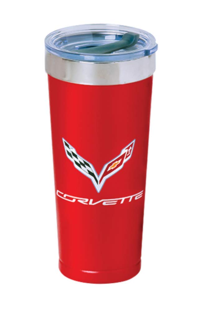 SR1 Performance C7 Corvette Crossed Flags Polar Tumbler Travel Mug 20oz Coffee Cup