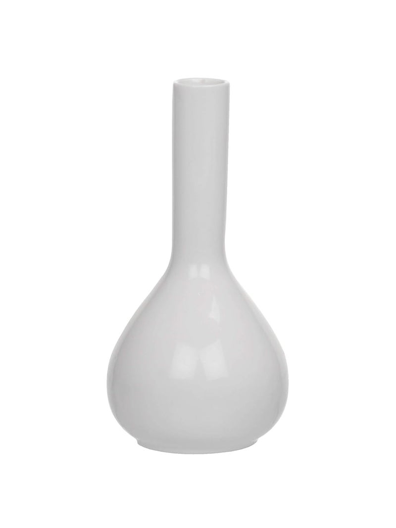 Clay Craft Basics Budvase High White Textured Ceramic Vase Ideal Gift for Weddings Party Home Spa Set of 2 - Image 3