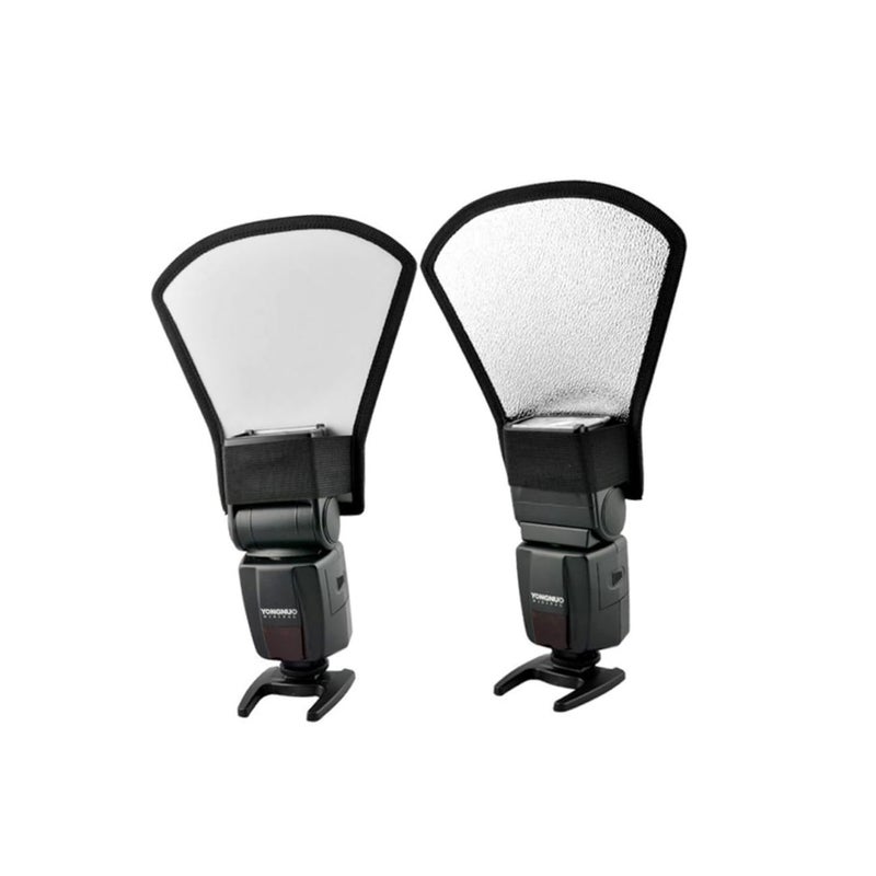 Universal Flash Diffuser Softbox 2 Pack Silver Sides for Speedlight Studio Outdoor Photography - Image 2