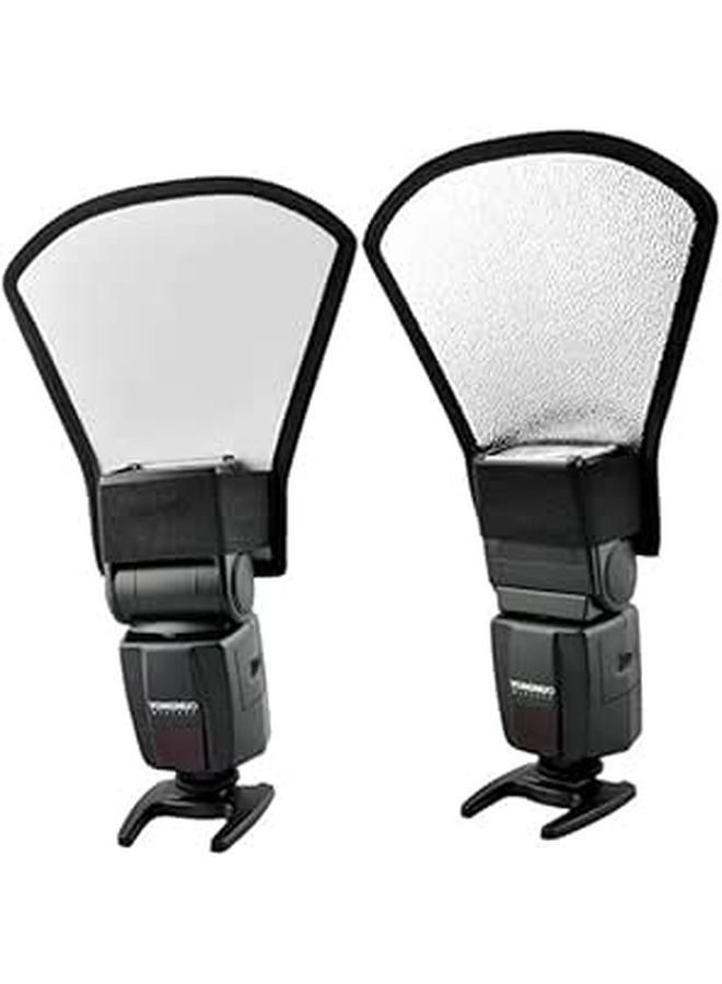 Universal Flash Diffuser Softbox 2 Pack Silver Sides for Speedlight Studio Outdoor Photography - Image 1