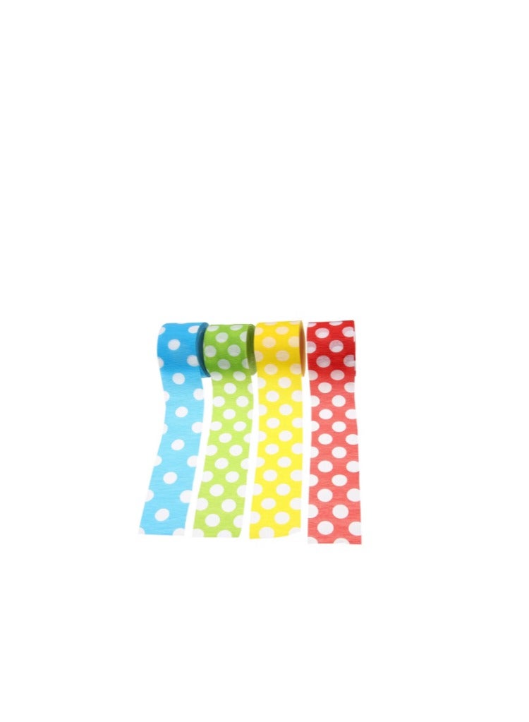 Crepe Paper Unique Polka Dot (Pack of 2) 2inch x 90feet Red and Green - Image 2