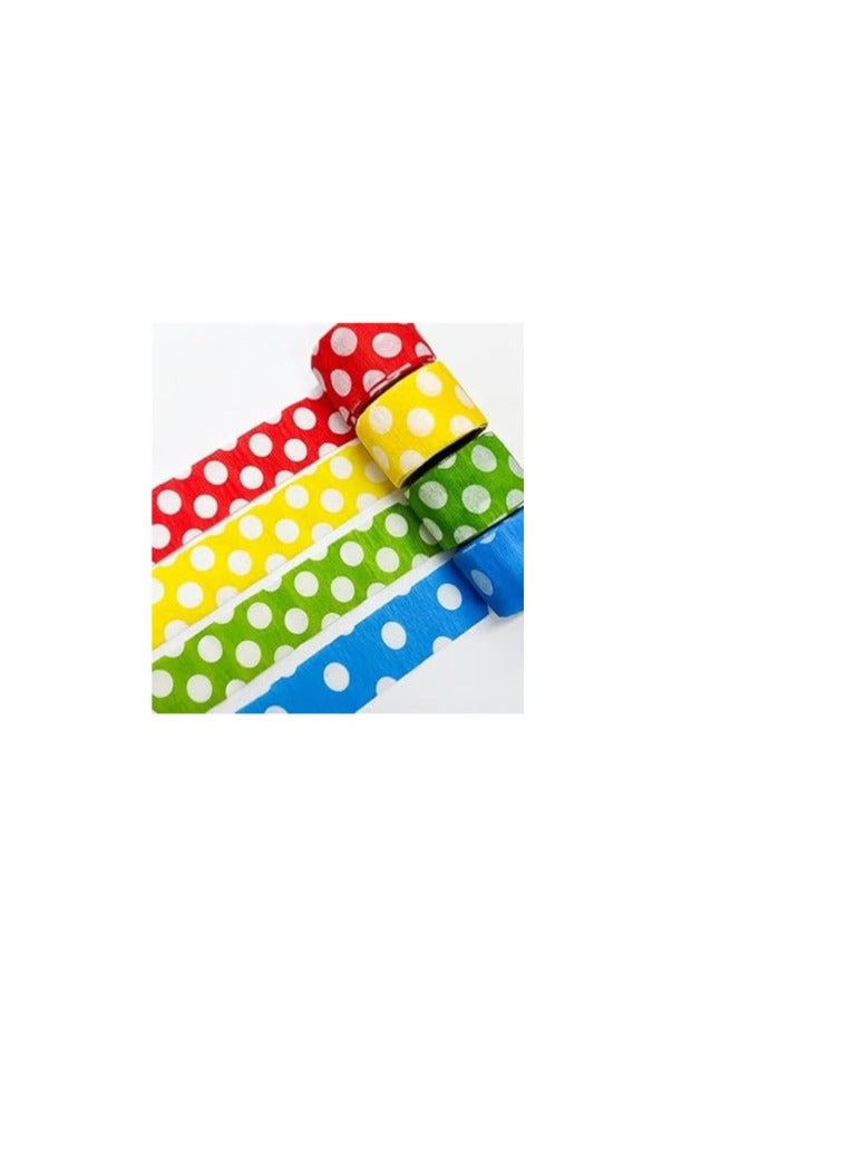 Crepe Paper Unique Polka Dot (Pack of 2) 2inch x 90feet Red and Green - Image 3