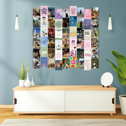 Posters Inc 2026 Vision Board for Manifestation Wall Posters Pack of 54 A6 Size 300 GSM Matte Paper for Wall, Bedroom, Hostel Motivational Life Goals Quotes Daily Affirmations Collection For Girls With Glue Dots Adhesive - Image 2