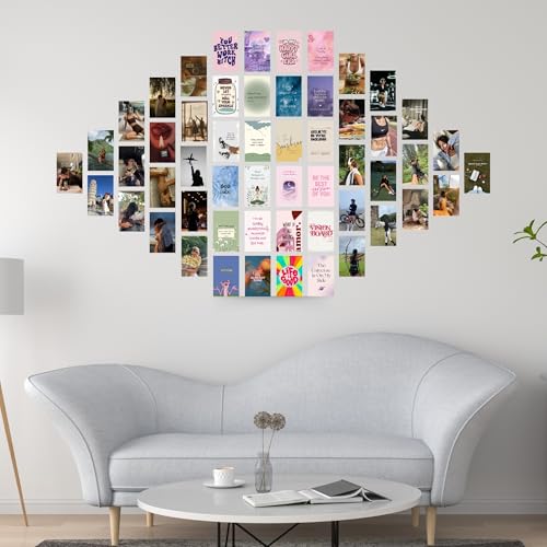 Posters Inc 2026 Vision Board for Manifestation Wall Posters Pack of 54 A6 Size 300 GSM Matte Paper for Wall, Bedroom, Hostel Motivational Life Goals Quotes Daily Affirmations Collection For Girls With Glue Dots Adhesive - Image 4