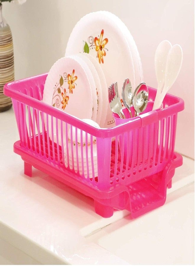 SHRUTI Dish Rack for Kitchen Large Sink Set Dish Rack Drainer Drying Rack Washing Basket with Tray, Organizer, Accessories Items, Dish Drainer Basket(Pack of 1) - Image 1