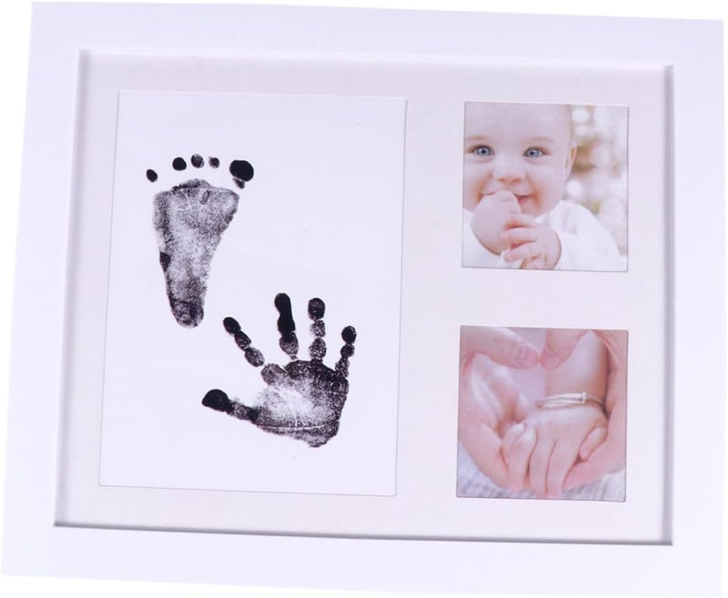 Growth Record Photo Frame for Creative Handprint and Footprint Holder White Keepsake Nursery Display for Newborn Memory Preservation - Image 1