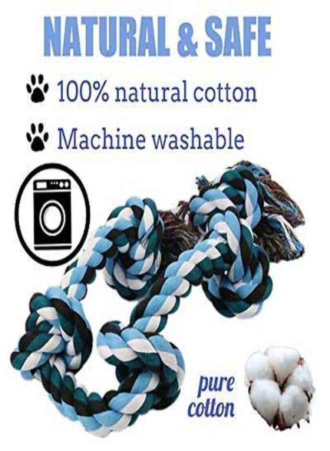 PETSWARE CottonRope Toy for Aggressive Chewers, Tough Tug of War Large Dog Toys with Knots, Durable Cotton Rope Dog Chew Toy for Medium and Big Dogs- Washable (5 Knots Rope) Color May Vary - Image 5