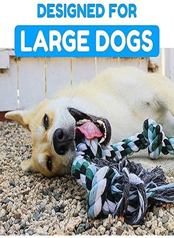 PETSWARE CottonRope Toy for Aggressive Chewers, Tough Tug of War Large Dog Toys with Knots, Durable Cotton Rope Dog Chew Toy for Medium and Big Dogs- Washable (5 Knots Rope) Color May Vary - Image 3