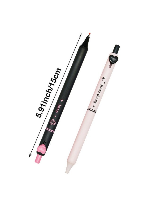 مايداهوي 10 قطع من أقلام Maydahui الملونة على شكل قلب، أقلام هلامية قابلة للسحب، أقلام حبر أسود، أقلام حبر جاف ... - Image 2