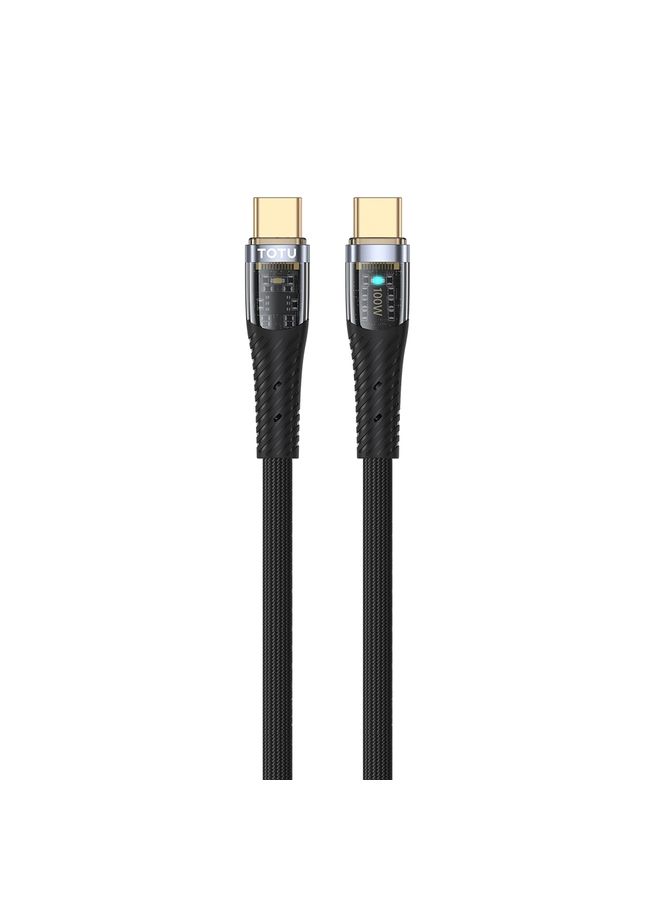 TOTU CB-8-CC 100W USB-C/Type-C to USB-C/Type-C Transparent Braided Data Cable, Length: 1.5m - Image 1