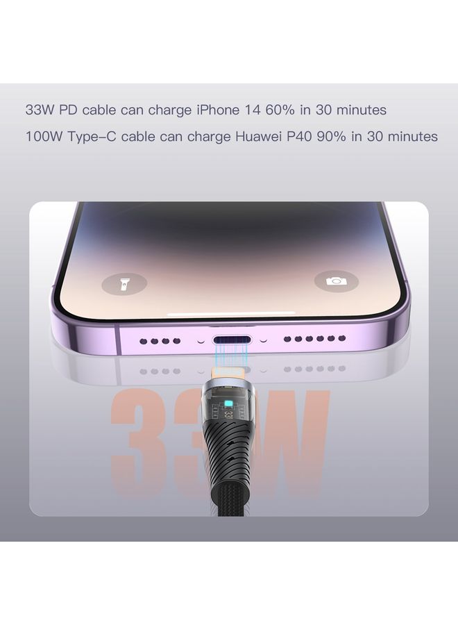 TOTU CB-8-CC 100W USB-C/Type-C to USB-C/Type-C Transparent Braided Data Cable, Length: 1.5m - Image 5
