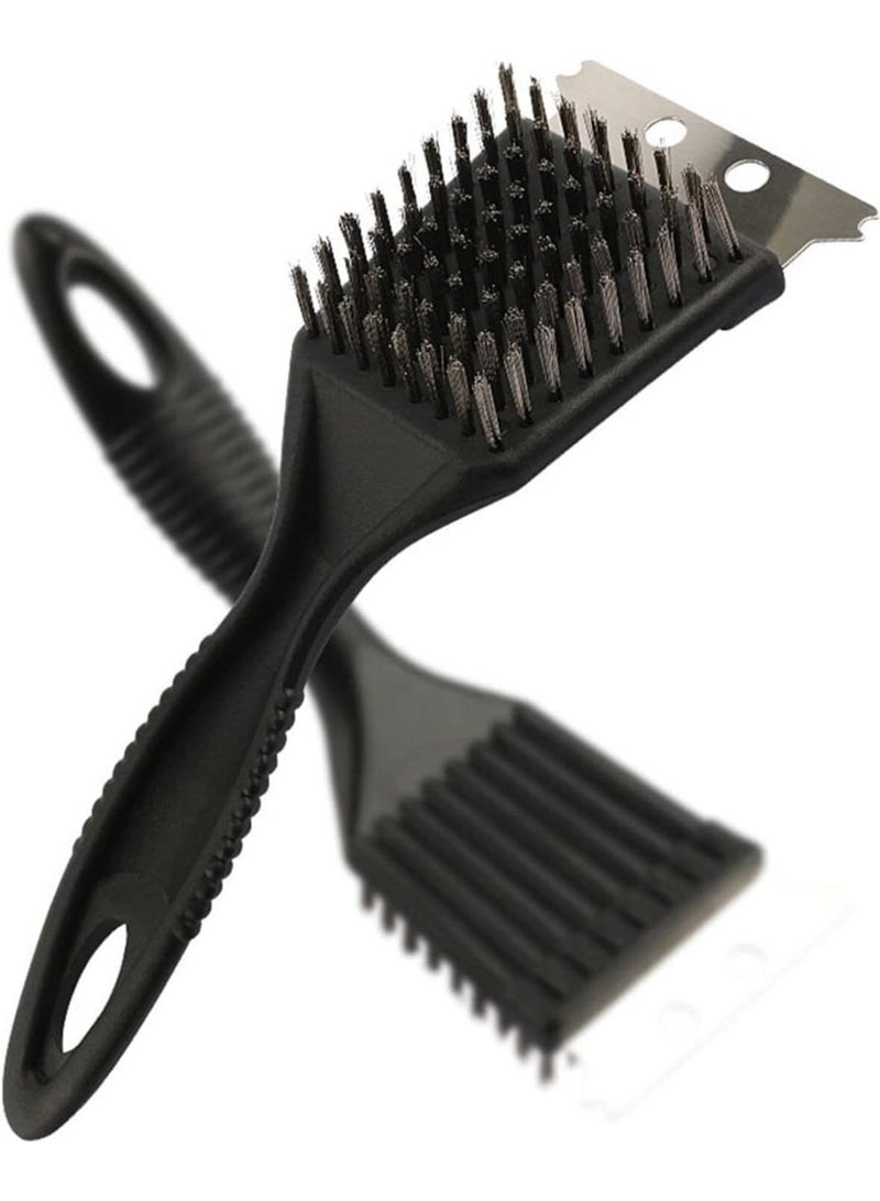 زوبا فرشاة سلكية ذات شعيرات متينة لإزالة الشحوم والأوساخ، أداة تنظيف مزدوجة الأغراض للشعلات والأفران والشوايات والأسطح المعدنية، قطعة واحدة - Image 1