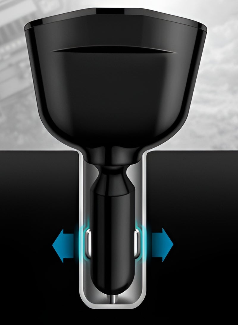 AROAQ Dual-head Cigarette Lighter USB, Car Charger With Dual USB Qc 3.0 Cigarette Lighter With Voltage Display, Ultra-fast Charging Car Cigarette Lighter Plug, ( PD-QC3.0-2.4A dual A) - Image 4