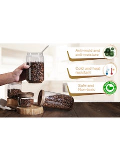 General 3 PCS Airtight Glass Storage Jar Borosilicate Glass Kitchen Canisters Glass Canister for Kitchen Pantry Organization Ideal for Coffee Nuts Cookie (1000ml)  - Image 4