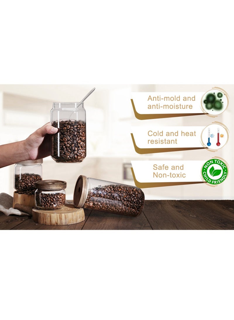 general 3 PCS Airtight Glass Storage Jar Borosilicate Glass Kitchen Canisters Glass Canister for Kitchen Pantry Organization Ideal for Coffee Nuts Cookie (1000ml) - Image 4