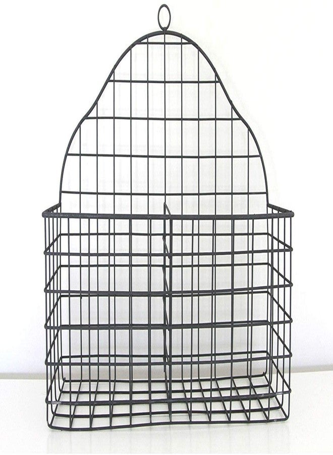 OGFC 21150 Classic Home Black Metal Multi - utility Two Compartment Wire Storage Basket - Black - Image 3